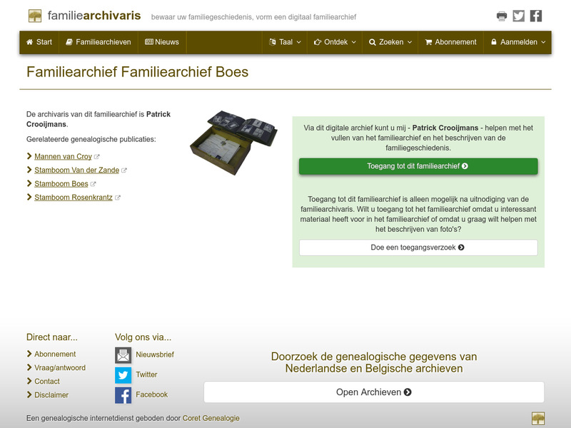 Screenshot van website