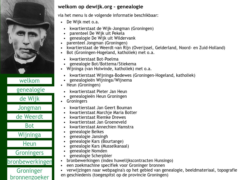 Screenshot van website