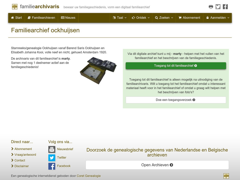 Screenshot van website