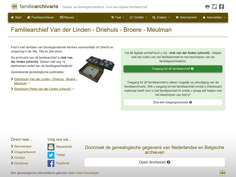 Screenshot van website