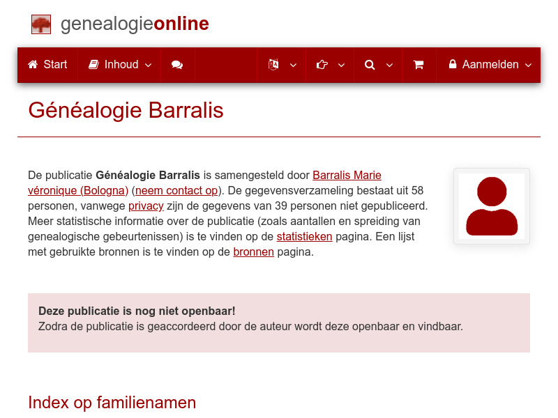 Screenshot van website