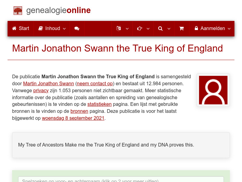 Screenshot van website