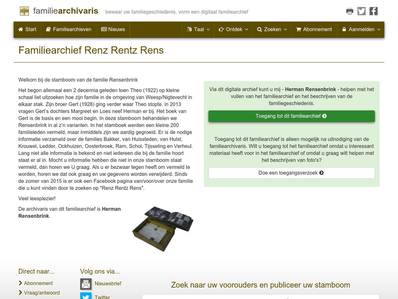 Screenshot van website