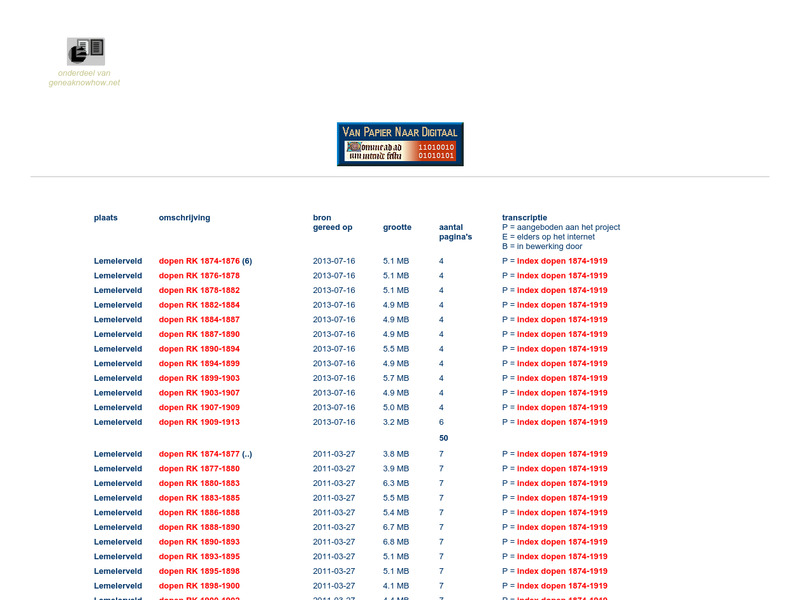 Screenshot van website