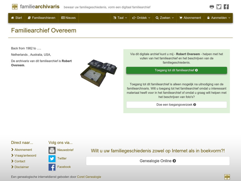 Screenshot van website