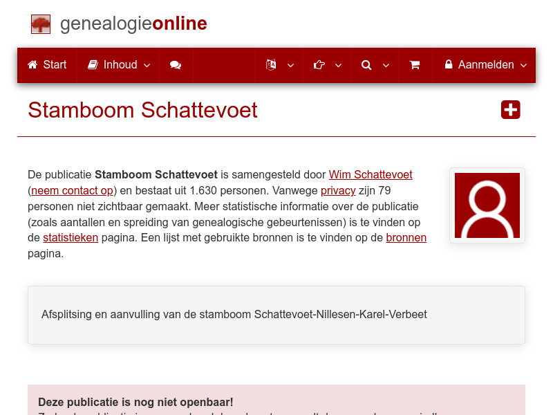 Screenshot van website