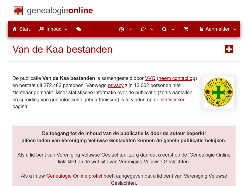 Screenshot van website