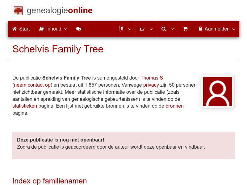 Screenshot van website