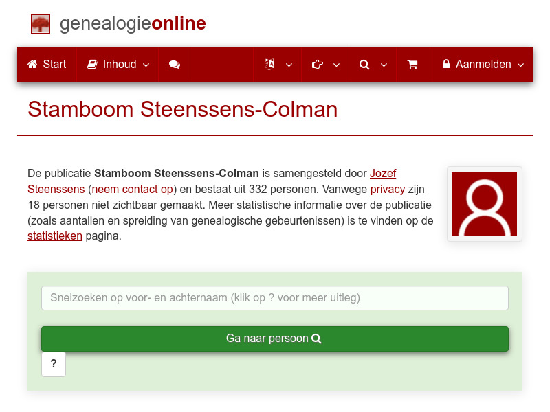 Screenshot van website
