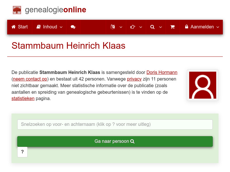 Screenshot van website