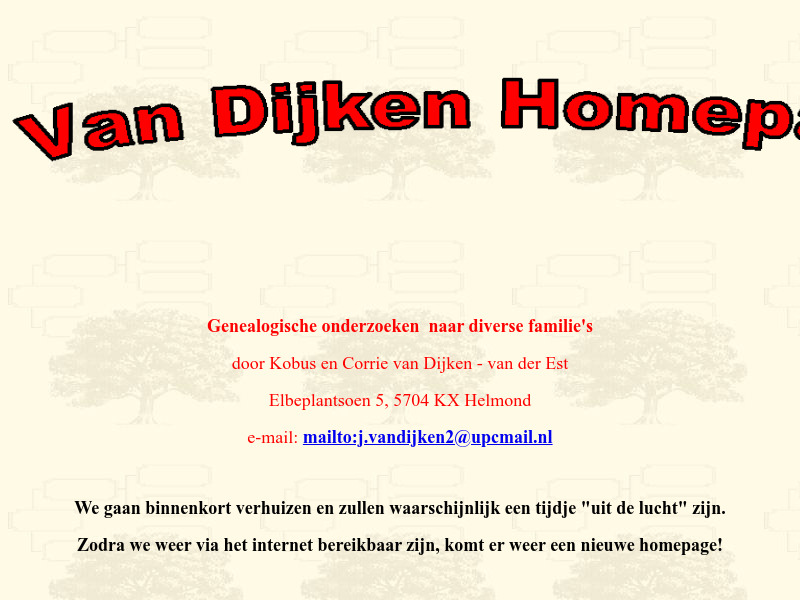 Screenshot van website