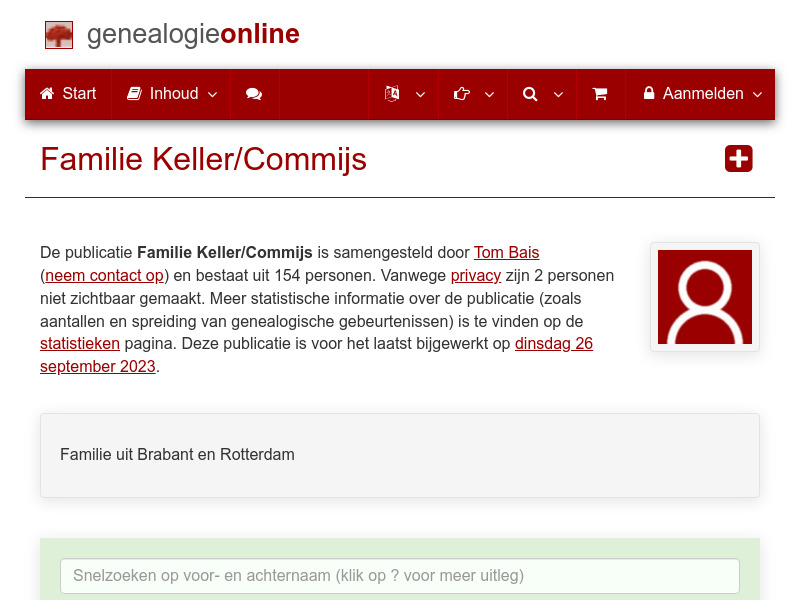 Screenshot van website