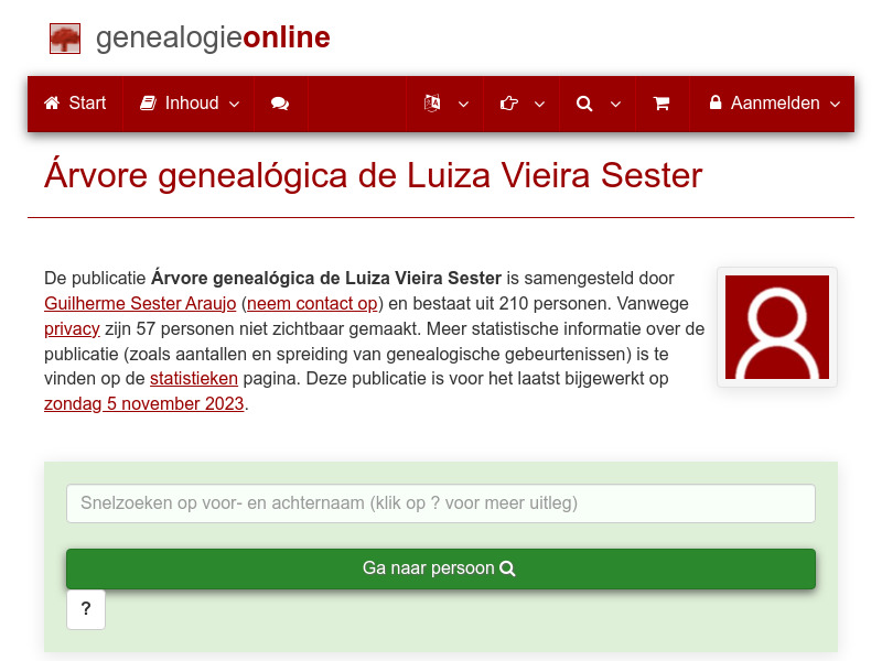 Screenshot van website