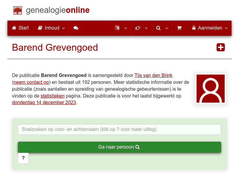 Screenshot van website