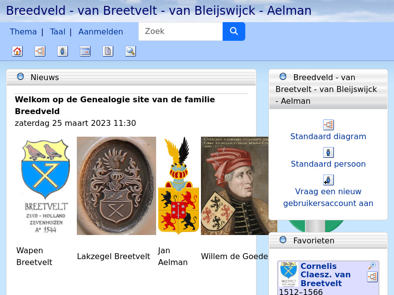 Screenshot van website