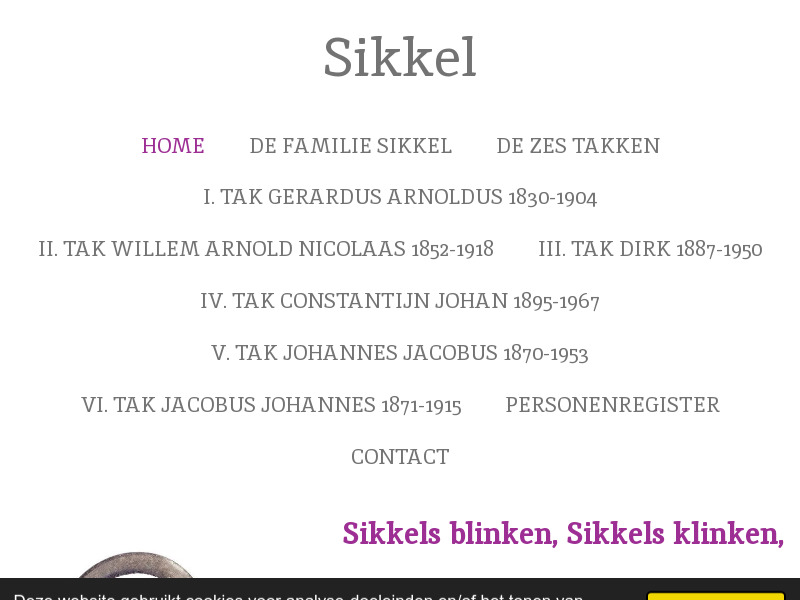 Screenshot van website