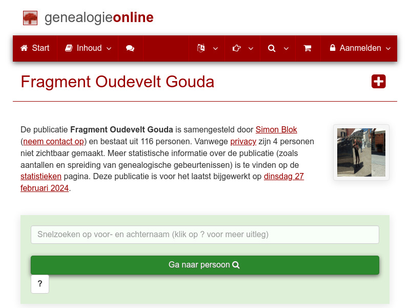Screenshot van website
