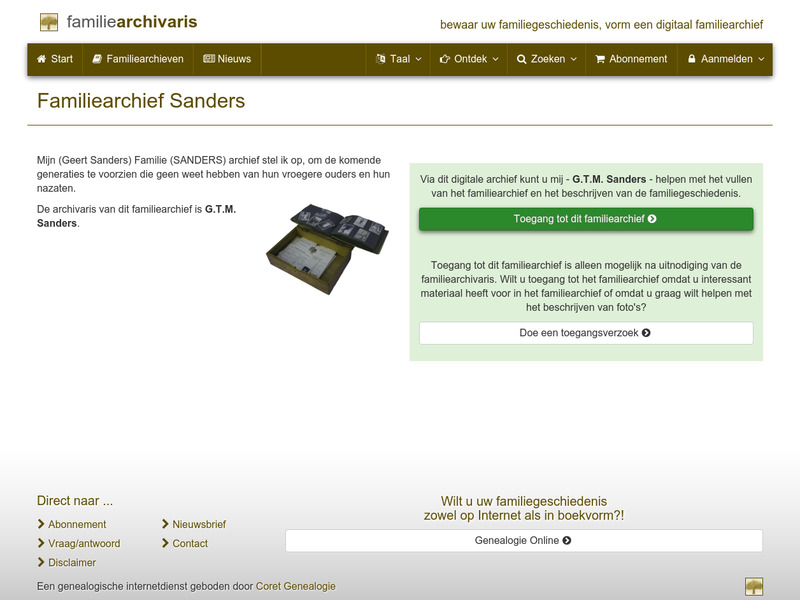 Screenshot van website