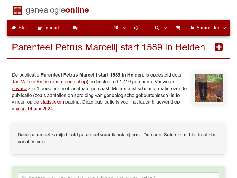 Screenshot van website