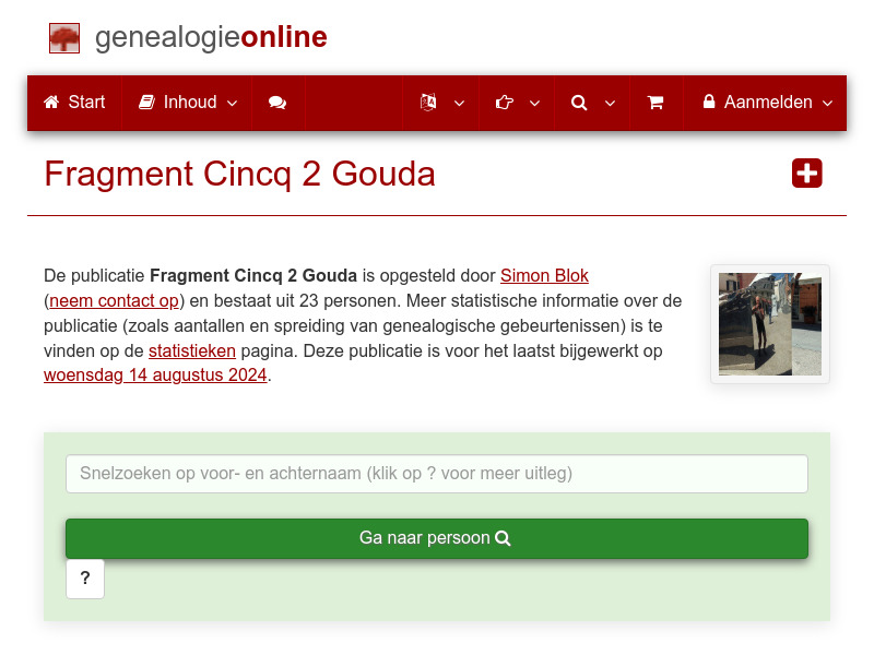 Screenshot van website