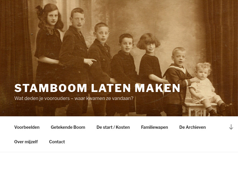 Screenshot van website