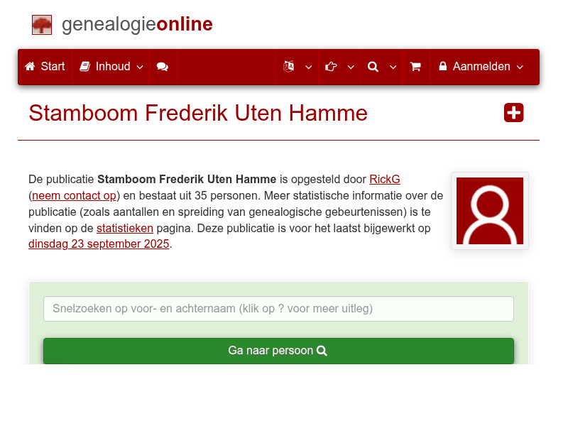 Screenshot van website