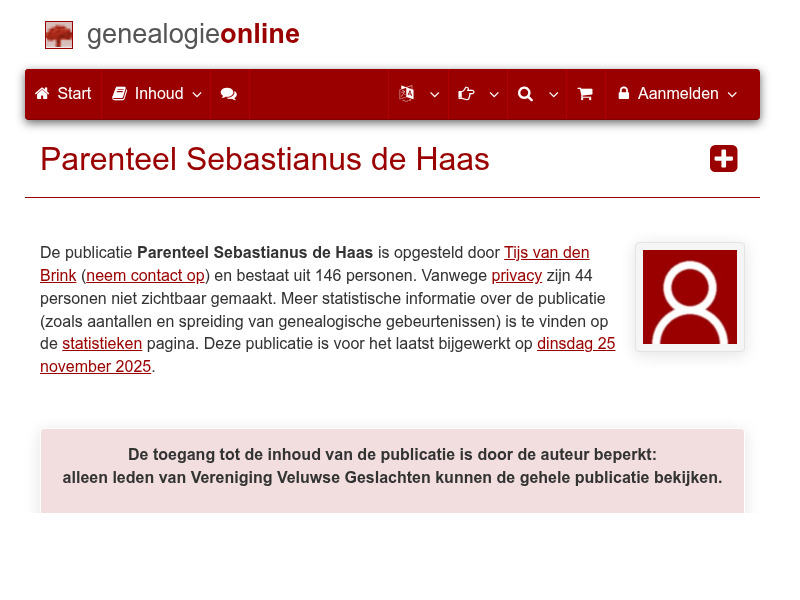 Screenshot van website