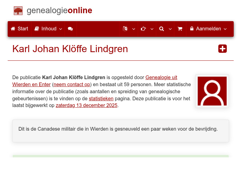 Screenshot van website