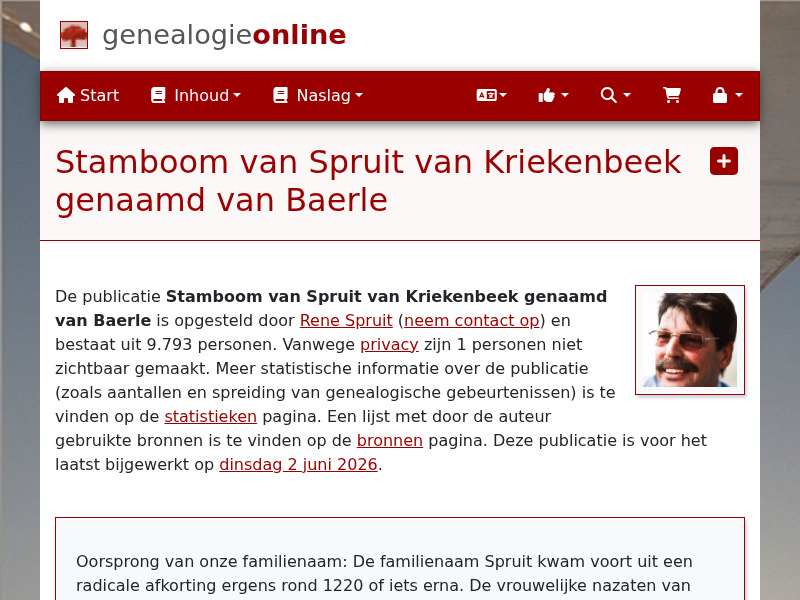 Screenshot van website