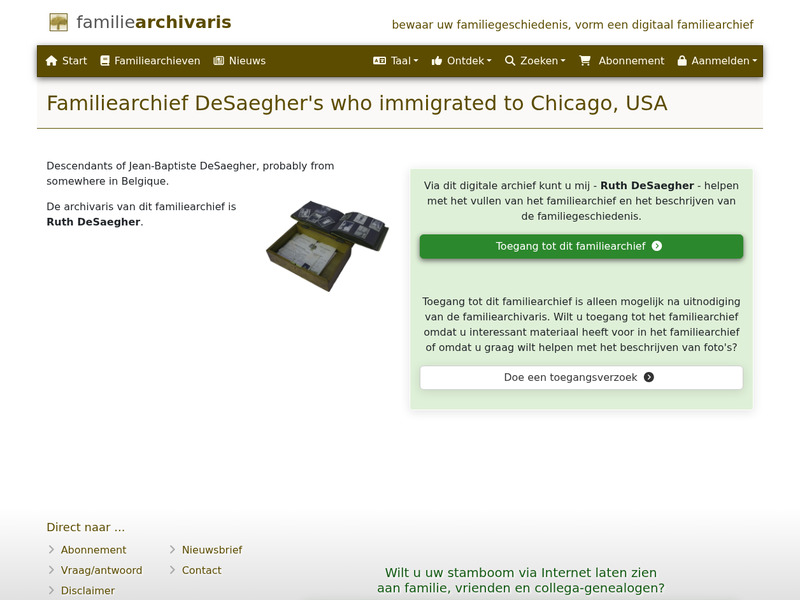 Screenshot van website