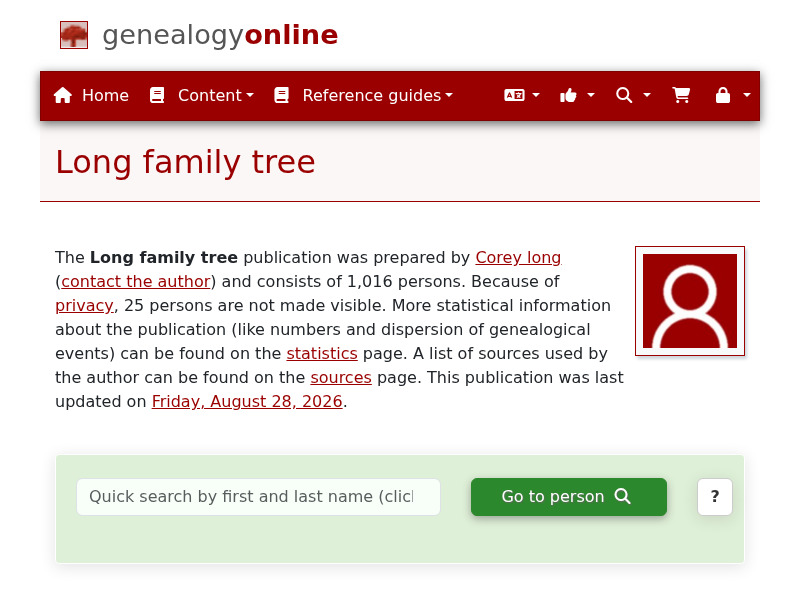 Screenshot van website