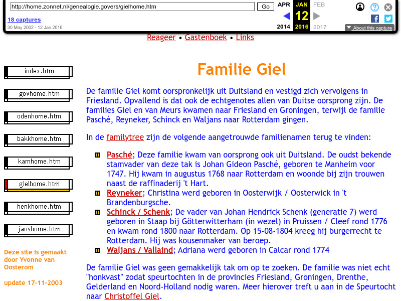 Screenshot van website