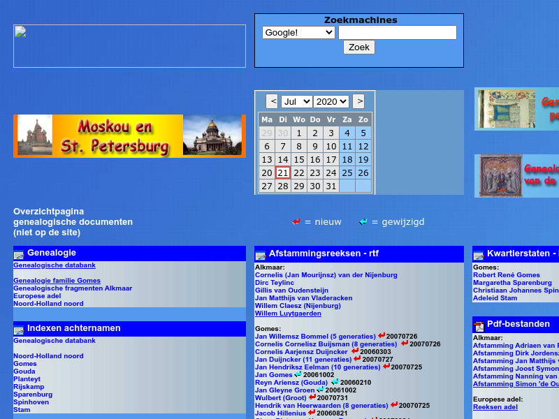 Screenshot van website