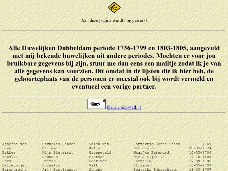 Screenshot van website