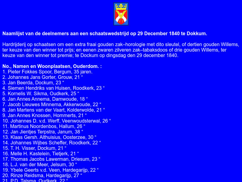 Screenshot van website
