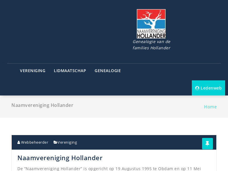 Screenshot van website