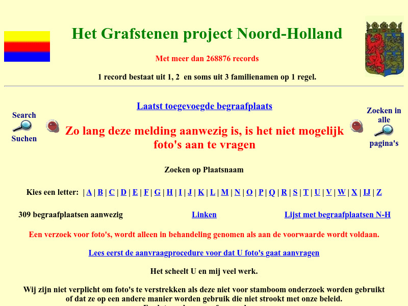 Screenshot van website
