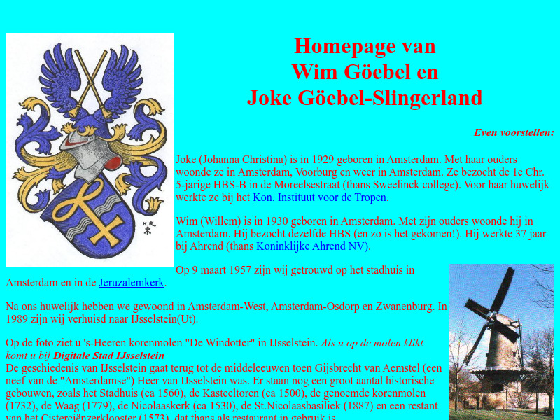 Screenshot van website