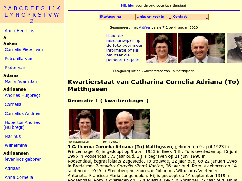 Screenshot van website