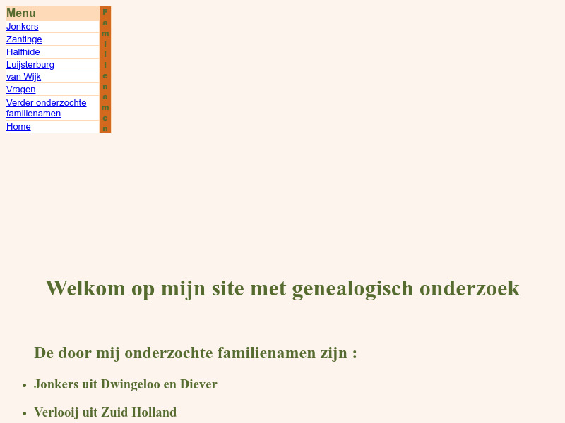 Screenshot van website