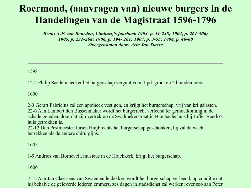 Screenshot van website