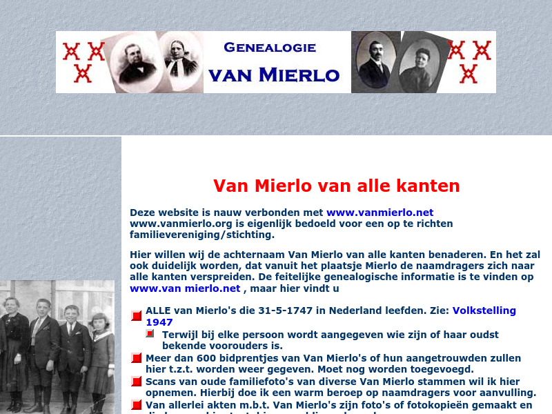 Screenshot van website