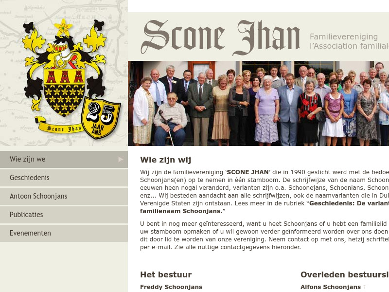 Screenshot van website