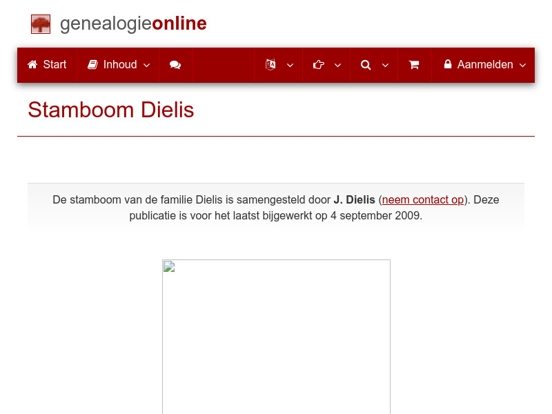 Screenshot van website