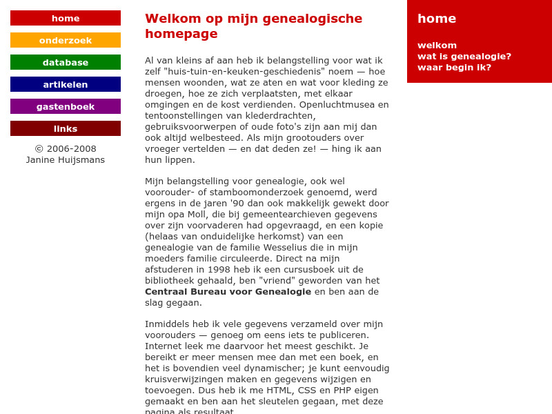 Screenshot van website