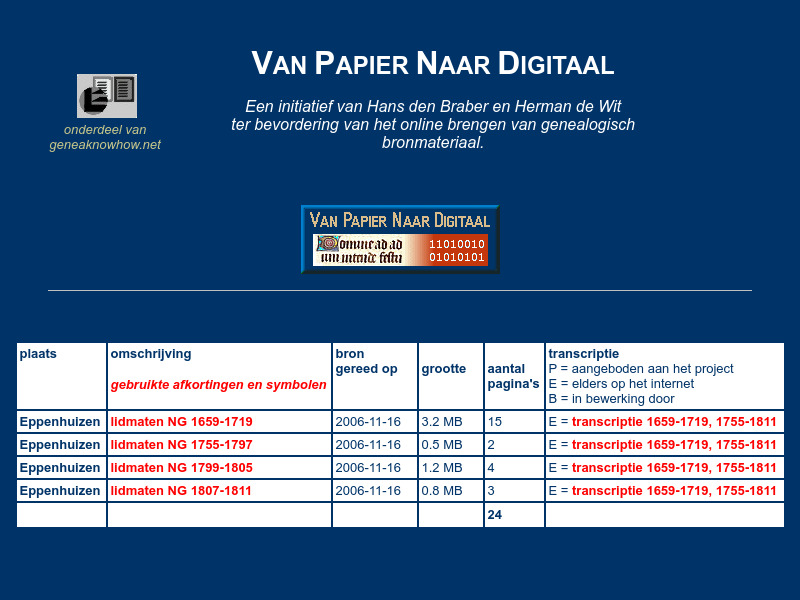 Screenshot van website