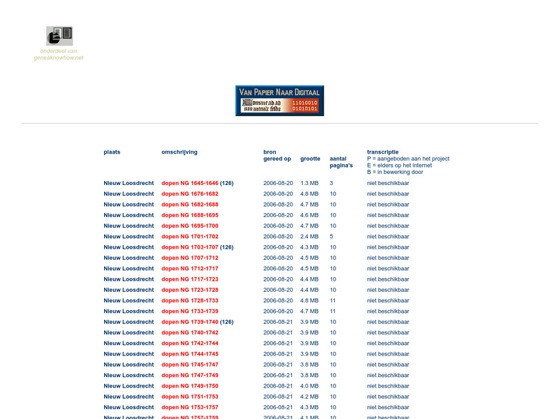 Screenshot van website