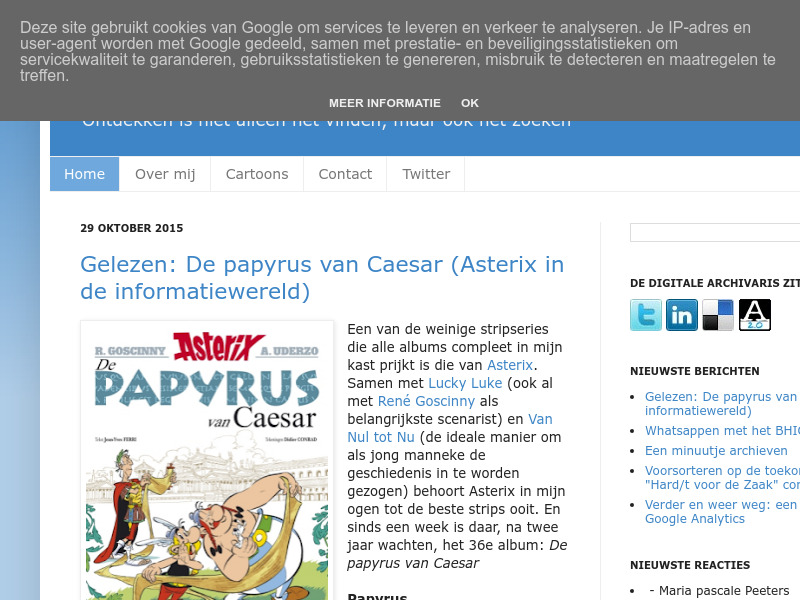 Screenshot van website