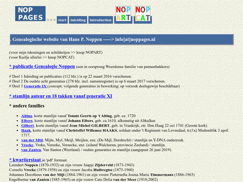 Screenshot van website