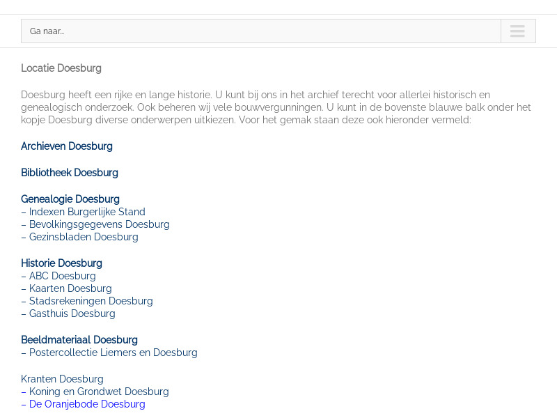 Screenshot van website